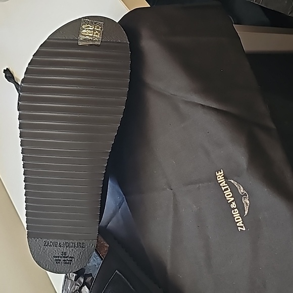 Zadig & Voltaire Black Suede Slide Sandals - FR 39 US 8 - Picture 9 of 11